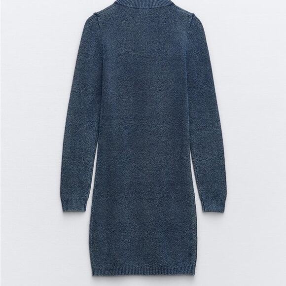 ZARA ACID WASH KNIT MINI DRESS - Picture 7 of 9